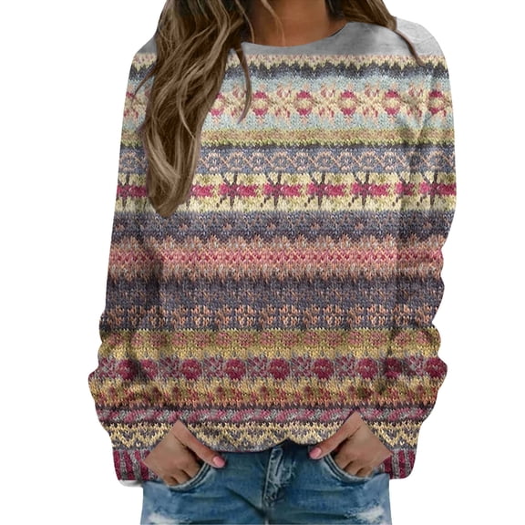 Sweaters For Women Star Print Hatless Sweatshirt Long Sleeve Fashion Top Loose Pullover Side Splits For Street Work Xl Womens Sweaters