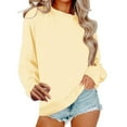 thumbnail image 1 of Sweaters For Women Trendy Casual Crewneck Long Sleeve Sweatshirts Teen Girls Outfits Polyester Spandex Yellow Size M-2Xl Oversized Sweaters For Women, 1 of 8