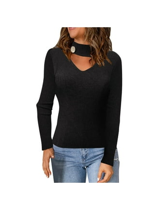Beading V Neck Halter Pulovers Sweaters Women Long Sleeve Solid