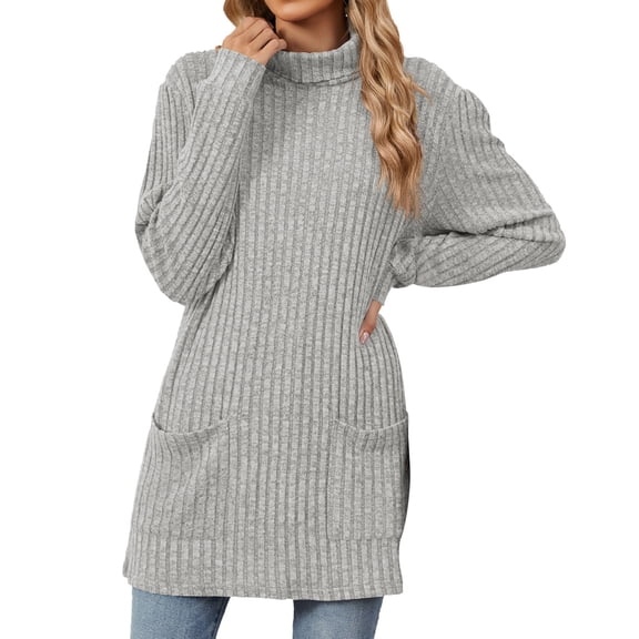 Sweaters For Women Turtleneck Long Sleeve Lightweight Knitted Stripe Casual Tunic Pullover Top M Womens Sweaters