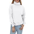 thumbnail image 1 of Sweaters For Women Turtleneck Solid Color Cufflink Loose Long Sleeve Casual O Neck Knit Pullover Sweater Tops, 1 of 7