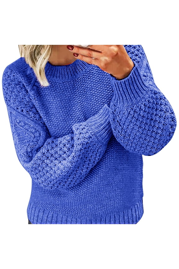 Sweaters For Women Women's Autumn And Winter New Casual Thickened And Warm Solid Color External Knitted Pullover Sweater Womens Sweaters