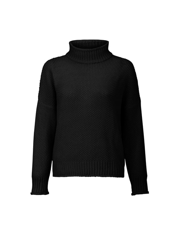 Sweaters For Women Women's Knitted Sweater Women's Clothing Thick Thread High Neck Pullover Sweater Women Womens Sweaters