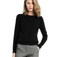 thumbnail image 1 of Sweaters For Women Women's New Round Neck Long Sleeve Loose Pullover Solid Knit Bottom Shirt Womens Sweaters, 1 of 5