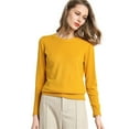 thumbnail image 1 of Sweaters For Women Women's New Round Neck Long Sleeve Loose Pullover Solid Knit Bottom Shirt Womens Sweaters, 1 of 5