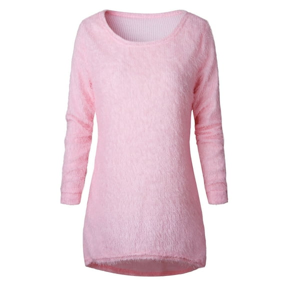 Sweaters For Women Womens Casual O-neck Solid Long Sleeve Jumper Sweaters Blouse Tops Womens Sweaters