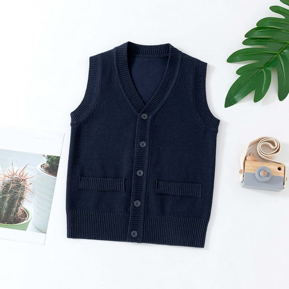 Sweaters for Girls Size 10-12 Boys' V-Neck Sweater Vest for Teens Girls 2025 Fall Fashion Knitted Sleeveless V Neck Tops Preppy School Uniform Clothes