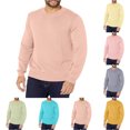thumbnail image 1 of Sweaters Knit Long Sleeve Sweater Mens Men's Winter Casual Fashion Solid Color Long Sleeved V- Neck Sweater Rose Gold L, 1 of 3