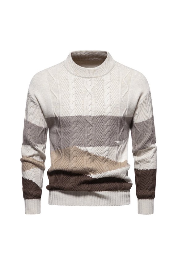 Sweaters for Men, Autumn Winter Casual Assorted Colors Thread Long Sleeve Outdoor Knitted Wool Sweater Jacket, Warm Outdoor Wear, Durable Wool Blend, Men's Clothing