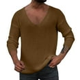 thumbnail image 1 of Sweaters for Men - Autumn Winter Knitted Long Sleeve Deep V Neck Solid Color Sweater Jacket, Slim Fit Bottoming Style, Casual Office Wear, Soft Wool Blend, Classic Men's Clothing, 1 of 4