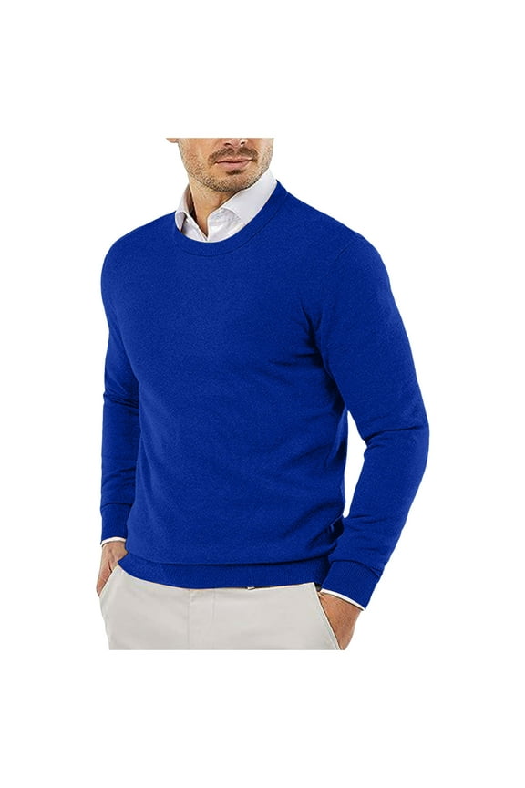Sweaters for Men - Autumn Winter Smooth Comfortable Lightweight Drapey Soft Skin - Friendly Textured Slim Fit Round Neck Long Sleeve Sweater Jacket, Daily Casual Wear, Men's Clothing