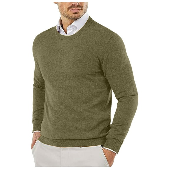 Sweaters for Men - Autumn Winter Smooth Comfortable Lightweight Drapey Soft Skin - Friendly Textured Slim Fit Round Neck Long Sleeve Sweater Jacket, Daily Casual Wear, Men's Clothing