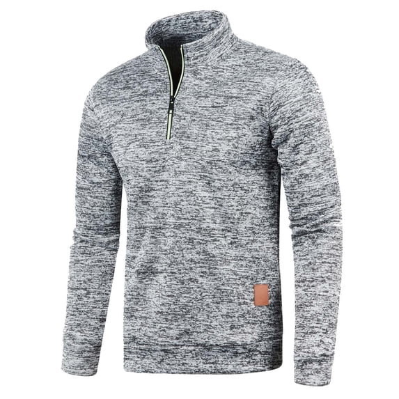 Sweaters for Men - Autumn Winter Solid Zipper Neck Long Sleeve Fashion Knit Sweater Jacket, Coat - Style Warmth, Sweatshirt - Like Comfort, Daily Outdoor Wear, Men's Clothing