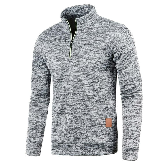 Sweaters for Men - Autumn Winter Solid Zipper Neck Long Sleeve Fashion Knit Sweater Jacket, Coat - Style Warmth, Sweatshirt - Like Comfort, Daily Outdoor Wear, Men's Clothing