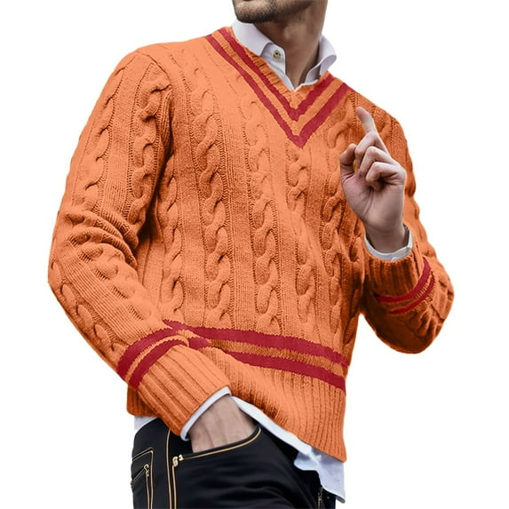 Sweaters for Men, Autumn Winter Striped Color, Matching Knitted Sweater Jacket, Fashionable Loose Fit, Daily Casual Outdoor Wear, Breathable Knit, Trendy Men's Clothing