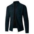 thumbnail image 1 of Sweaters for Men Cardigan Sweatshirt Hoodless Zip Up Jacket High Neck Lightweight Men's Casual Winter Standing Collar Long Sleeved Hooded Zipper Jacket Long Sleeve Hoodless Casual Outwear Jackets, 1 of 7