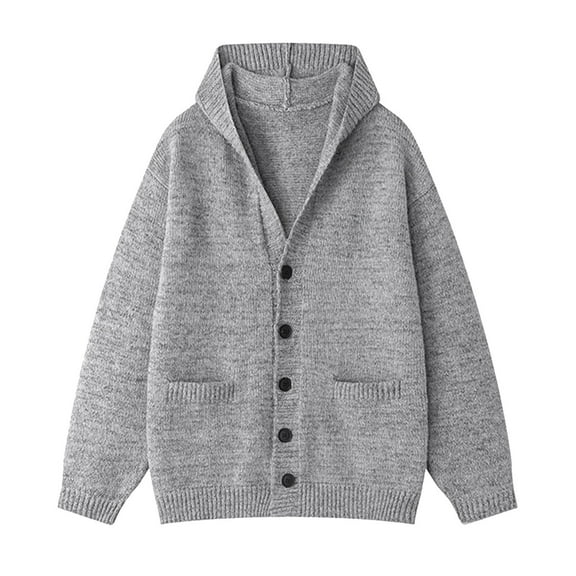 Sweaters for Men - Winter Textured Knit Sweater Jacket, Fashionable Loose Fit Long Sleeve Outerwear, Comfortable Warm Fall Wear, Breathable Knit, Versatile Men's Clothing