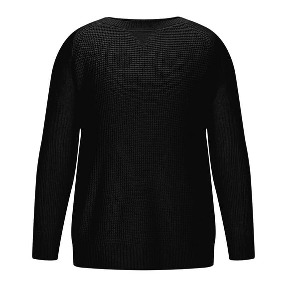 Sweaters Mens Fall Fashion 2025 Solid Color Round Neck Sweater Pullover Knitted Sweater Warm And Casual Long Sleeved Top Fall Outfits Fashion Clothes