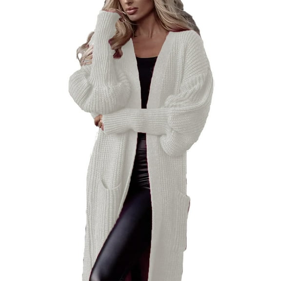 Sweaters For Women Autumn Color Blocked Loose Casual Cardigan Long Hooded Knitted Sweater Polyester Spandex A Coat Outerwear Coats 1Pc White Xl Winter Coats For Women