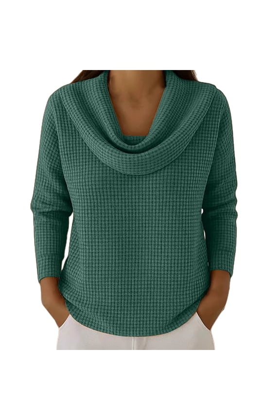 Sweaters For Women Cozy Knit Fall Winter Sweatshirts Casual Loose Pullover Fashion Cowl Neck Long Sleeve Trendy Tops Anti-Pilling Skin-Friendly 2Xl Womens Sweaters