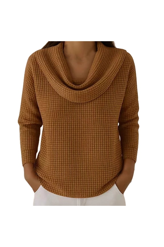 Sweaters For Women Cozy Knit Fall Winter Sweatshirts Casual Loose Pullover Fashion Cowl Neck Long Sleeve Trendy Tops Anti-Pilling Skin-Friendly M Womens Sweaters