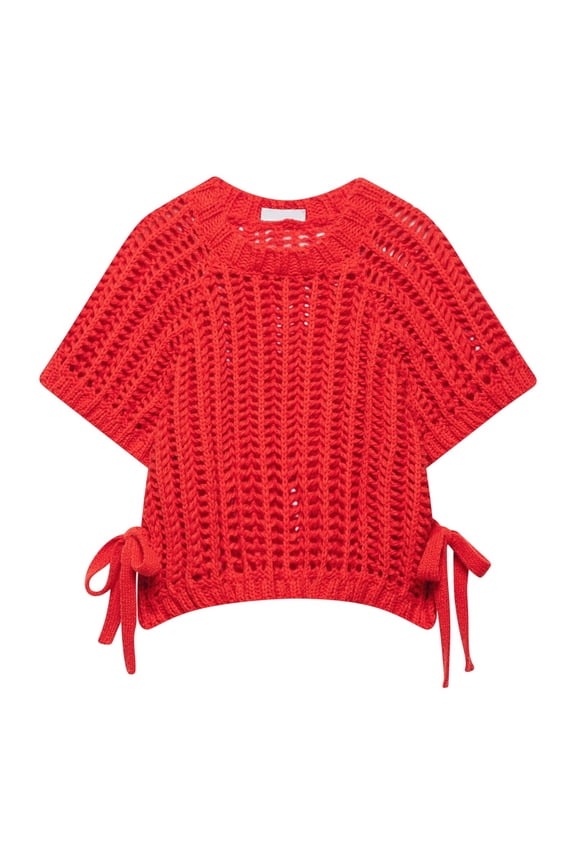 Sweaters for Women Fall Clothes Cozy Women's Pullover Sweater With Decorative Side Panels for Casual Wear Open Knit Design And Round Neckline for All Seasons Pair With Jeans