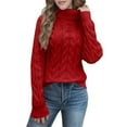 thumbnail image 1 of Sweaters for Women Fall Outfits for Women High Neck Knit Pullover Sweater Soft Warm Winter Turtleneck Top Casual Loose Fit Comfortable Long Sleeve Sweater, 1 of 8