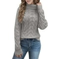 thumbnail image 1 of Sweaters for Women Fall Outfits for Women High Neck Knit Pullover Sweater Soft Warm Winter Turtleneck Top Casual Loose Fit Comfortable Long Sleeve Sweater, 1 of 8