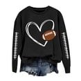 thumbnail image 1 of Sweaters For Women Football Sweatshirts With Cute Baseball Graphic Print Crewneck Long Sleeve Fall Winter Pullover Hoodless Polyester Black Size S-3Xl Oversized Sweaters For Women, 1 of 4