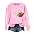 thumbnail image 1 of Sweaters For Women Football Sweatshirts With Cute Baseball Graphic Print Crewneck Long Sleeve Fall Winter Pullover Hoodless Polyester Pink Size S-3Xl Oversized Sweaters For Women, 1 of 4