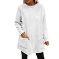 thumbnail image 1 of Sweaters For Women Hoodless Sweatshirt Winter Sweater Fleece Thickening Plus Size Coat Jacket Plush Warm And Comfortable For Christmas Daily Casual Work Autumn Winter Holidays 3Xl Womens Sweaters, 1 of 9