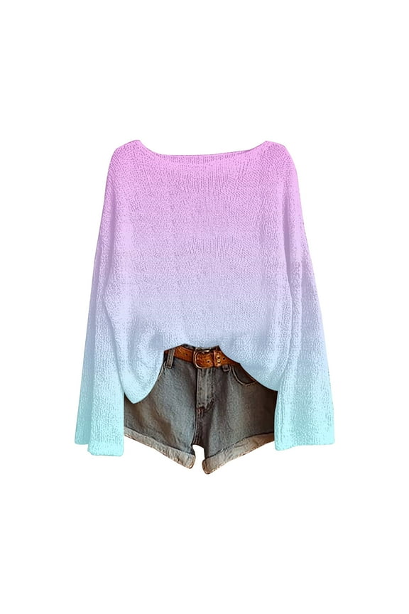 Sweaters For Women Knitted Pullover Sweater For Women Fashion Long Sleeve Crewneck Blouse Winter Warm Layer Top Daily Going Out Shirts Womens Sweaters