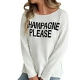 thumbnail image 1 of Sweaters for Women Pullover Oversized Knit Casual Cozy Dark Academia Fall Outfit Women's Champagne Please Graphic Sweater Casual Slogan Round Neck Long Sleeve Pullover Tops, 1 of 8