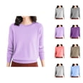 thumbnail image 1 of Sweaters for Women Pullover Oversized Knit Casual Cozy Winter Teacher Loungewear Outfit Women's Casual Loose Fit Knitted Pullover Sweater Low Cut Round Neck Lightweight Top For Fall Winter, 1 of 7