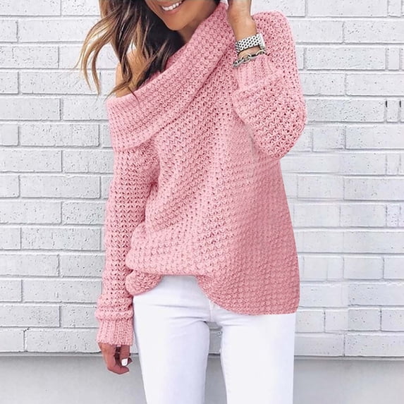 Sweaters for Women Sevevn Fashion Women Long Sleeve Pullove Turtleneck-Neck Casual Sweater Tops Oversized Sweaters for Women Knit Pullover Sweater Women