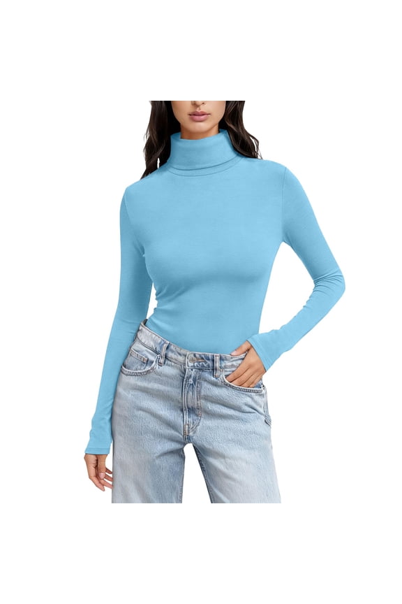 Sweaters for Women Slim Fitted Ribbed Knit Tops Knitted Tops Basic Casual Sweater 2026 Fall Winter Thermal Baselayer Sweater Chunky Blouse Crochet Knit Tops Cable Knit Sweaters 5XL