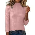 thumbnail image 1 of Sweaters for Women,Striped Pullover Top Long Sleeve Knitted Blouse Soft Warm Crewneck Design Casual Comfortable Shirt For Winter Fall,Womens Sweaters,Pink,S, 1 of 8
