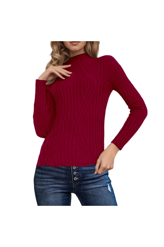 Sweaters for Women,Striped Pullover Top Long Sleeve Knitted Blouse Soft Warm Crewneck Design Casual Comfortable Shirt For Winter Fall,Womens Sweaters,,L