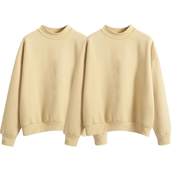 Sweaters For Women Two Piece Solid Color Fleece Lined Loose Thick Baseball Jacket With Small High Collar For Autumn And Winter Polyester Brown Size S-2Xl Oversized Sweaters For Women