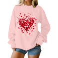 thumbnail image 1 of Sweaters For Women Valentine's Day Oversized Love Heart Tee Shirt Long Sleeve Pullover Tops Heart Graphic Print For Anniversary Dating And School 3Xl Womens Sweaters, 1 of 4