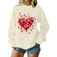 thumbnail image 1 of Sweaters For Women Valentine's Day Oversized Love Heart Tee Shirt Long Sleeve Pullover Tops Heart Graphic Print For Anniversary Dating And School L Womens Sweaters, 1 of 5