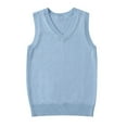 thumbnail image 1 of Sweaters for Women,Vest Vintage Knitted Sleeveless Top Preppy School Style Layer Casual Tank Versatile Pullover for Casual Wear,Womens Sweaters,Light Blue,2XL, 1 of 3