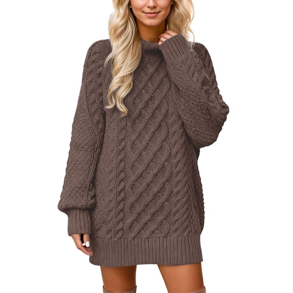 Sweaters for Women Winter Clothes for Women Knit Pullover Sweater Oversized Soft Comfortable Casual Turtleneck Top Cozy Winter Fall Loose Fit Yarn Long Sleeve