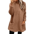 thumbnail image 1 of Sweaters For Women Winter Warm Sweater Coat Fleece Thickening Plus Size Loose Jacket With Pockets Polyester Brown Size S-3Xl Oversized Sweaters For Women, 1 of 7