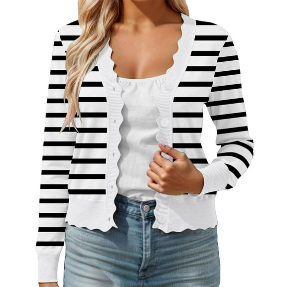 Sweaters for Women Women'S Long Sleeve V-Neck Button Down Cardigan Knit Shrugs Sweater Lightweight Sweaters for Women White Sweater for Woman Fall Cardigan