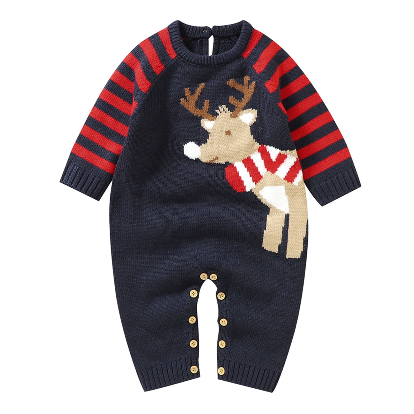 Sweaters for Boys Christmas Deer Knitted Baby Jumpsuit Romper Cotton 1