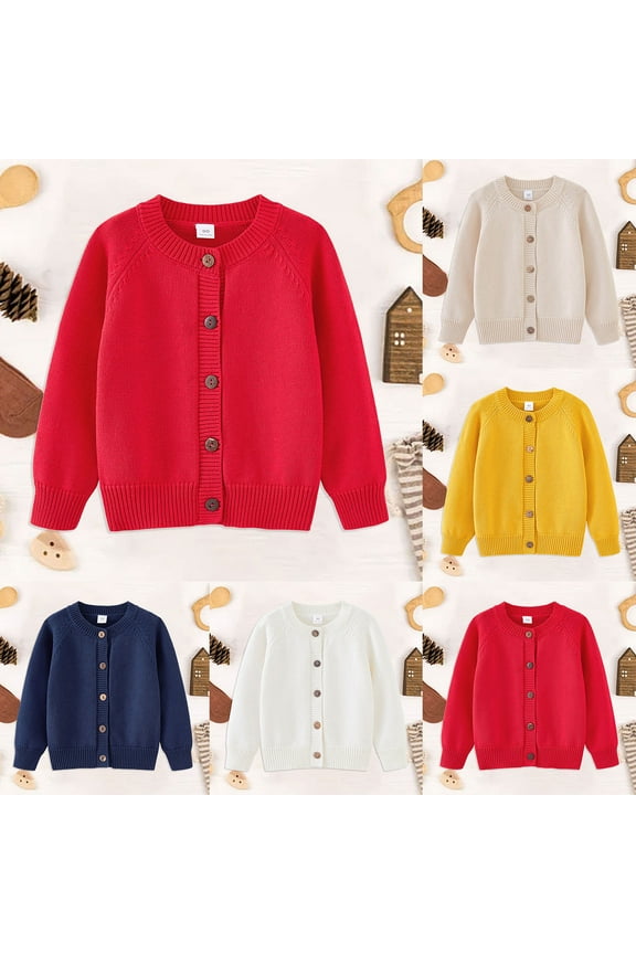 Sweaters for Girls 14-16 Girls Cardigan Long Sleeve Chunky Cable Knit Cardigan for Girls Button Front Uniform School Sweater 5-14Y