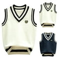 thumbnail image 1 of Sweaters for Girls Clothing 4-16 Boys Sweater Vest 100% Cotton School Uniform Vest for Girls Boy Toddler Kids Knit Vest School Uniform Sweater, 1 of 5