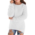 thumbnail image 1 of Sweaters for Girls Fall Casual Lightweight Long Sleeve Cozy Jumper Sweater White 11-12 Years, 1 of 5