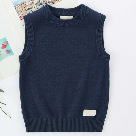 Sweaters for Girls Size 10-12 Knitted Vests for Boys Girls V Neck Sweater Vest Sleeveless Toddler School Uniform Crop Tops Pullover Knitwear